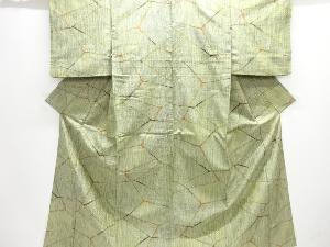 切りばめ模様織り出し手織り紬着物